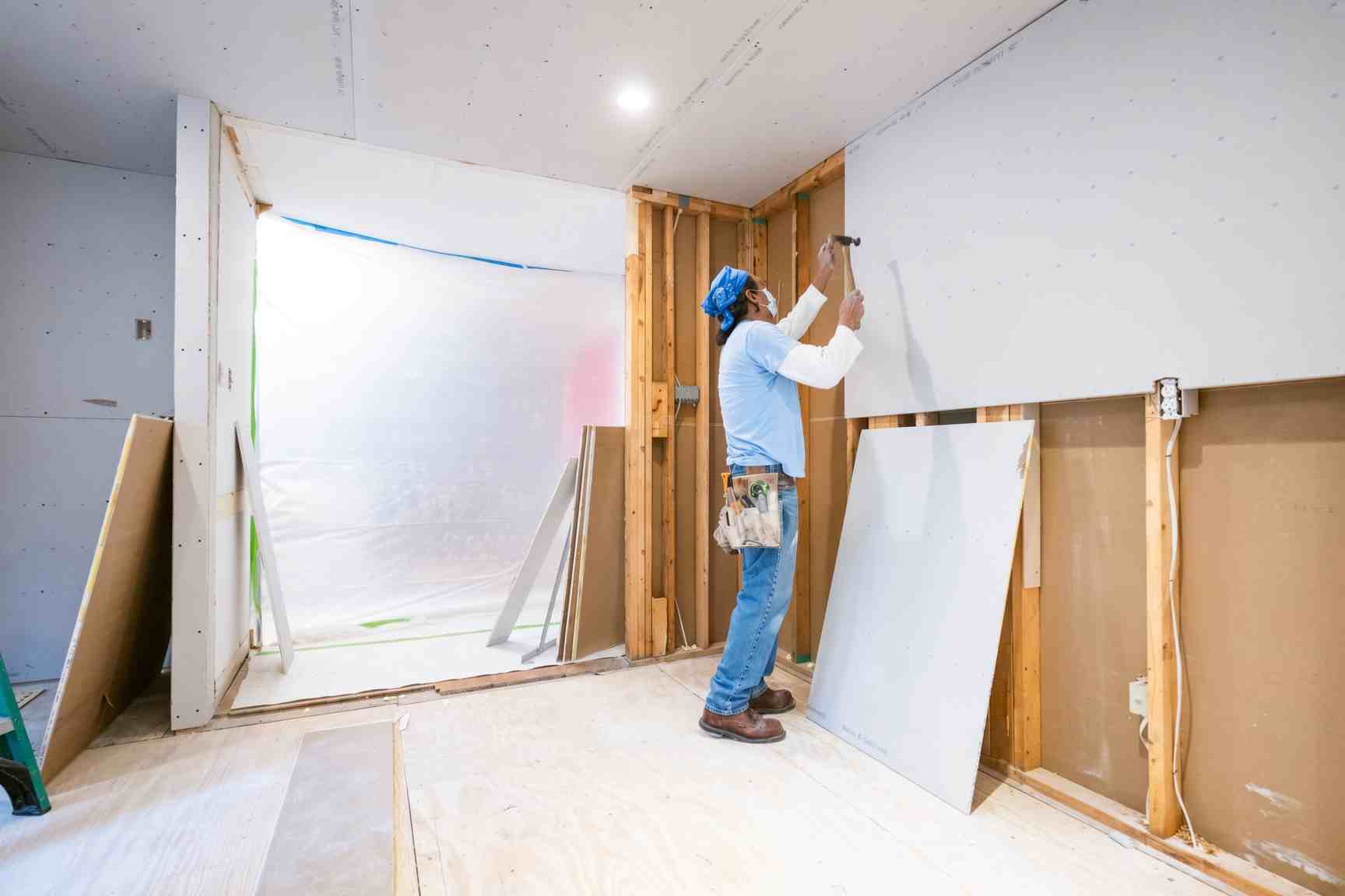New drywall installation in a Colorado Springs room addition